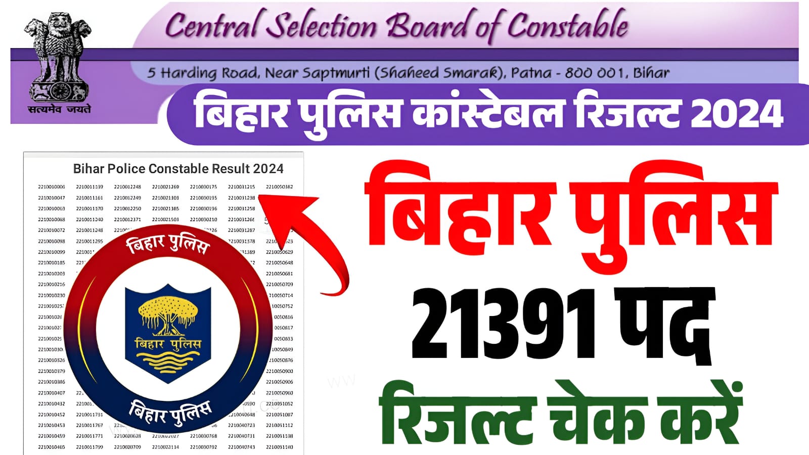 Bihar Police Result Date